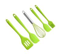 UKCOCO 5pcs Kitchen Utensil Set with Silicone Shovel and Egg Whisk, Non-Stick Coating and Hanging Hole for Easy Storage, for Hotel and Restaurant Baking and Cooking Tasks