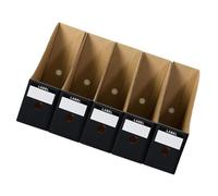 UKCOCO 5pcs Kraft Paper File Holders Matte Black with Gray Corrugated Interior, Desktop Office Document Storage Boxes for Files, Magazines, and Book Organization
