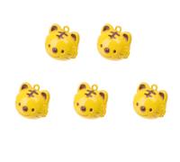 UKCOCO 5pcs Large Tiger Shaped Iron Bell Pendants DIY Jewelry Making Accessories Keychain Hanging Pendant for Arts Crafts Zodiac Tiger Year Decoration