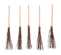 UKCOCO 5pcs Mini Craft Brooms Set 40cm Handcrafted Branch Broom Ornaments for Dollhouse, Wedding Party Decor and DIY Micro Landscape Accessories