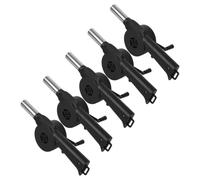 UKCOCO 5pcs Mini Fireplace Bellows Hand Crank with Metal Nozzle Black | Manual Operation for Off-grid Use, Ergonomic Handle Design, Suitable for Backyard Cooking and Camping