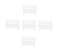 UKCOCO 5pcs Miniature Wooden Garden Bench Lightweight Hollow Design Decorative Home Ornament for Bookshelf Windowsill Desk Display