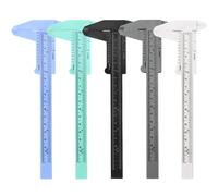 UKCOCO 5pcs Plastic Vernier Caliper 0-150mm Double Scale Eyebrow Measuring Tool Portable Facial Caliper Ruler for Tattoo Artists and Beauty Professionals