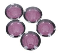 UKCOCO 5pcs Portable Round Cosmetic Lash Boxes with Lid and Black Base, Acrylic Eyelash Storage Case with Tray for False Eyelash Packaging and Travel Use