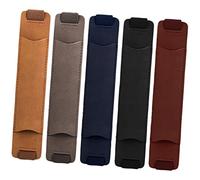 UKCOCO 5pcs PU Leather Pen Sleeve with Elastic Band Pen Holders for Notebooks Planners Journals Vintage Style Black Brown Gray Wine Red