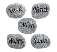 UKCOCO 5pcs Resin Mini Decorative Garden Stones Set for Aquarium Gravel Replacement, Colorful Pebbles for Planters and Outdoor Landscaping, Reusable Fish Tank Accessories