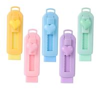 UKCOCO 5pcs Retractable Pencil Erasers with Covers Compact Sliding Erasers Cute Pastel Colors Clean Erasing for Students Artists and Professionals Portable Stationery Supplies