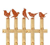 UKCOCO 5pcs Rusty Birds Decoration Metal Bird Silhouettes with Sturdy Iron Construction for Versatile Outdoor Use, Garden Fence Ornaments and Patio Yard Statues