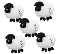 UKCOCO 5pcs Small Wool Felt Sheep Charms Keychain DIY Crafts Decorative Accessories for Handmade Felting Wool Sheep Ornaments