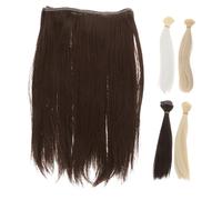 UKCOCO 5Pcs Straight Synthetic Doll Hair Wefts for DIY Wig Making Soft Extensions for Doll Styling Versatile Hair Decorations for Dolls Effortless Application