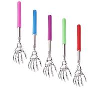 UKCOCO 5pcs Telescopic Back Scratcher Set Stainless Steel Retractable Body Scratcher Portable Handheld Back Scratching Tool for Easy Itch Relief and Massage