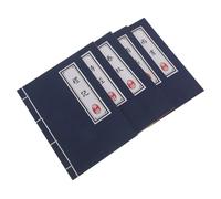 UKCOCO 5pcs Vintage Chinese Craft Notebooks with Blank Unlined Pages - Traditional Thread-bound Journals for Calligraphy, Drawing, and Study - Ancient Literature Covers (i Ching, Spring