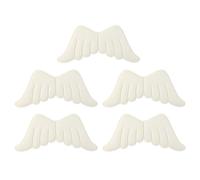 UKCOCO 5pcs White Angel Wing Cloth Patches Embroidered Appliques Iron-on Sewing Garment Accessories for DIY Clothing Decoration and Repair
