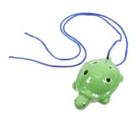 UKCOCO 6-hole Turtle Shape Ocarina Flute in A, Mid-size White Porcelain Instrument with Neck Strap, Beginner and Student Folk Wind Musical Instrument for Music Practice and Random Color