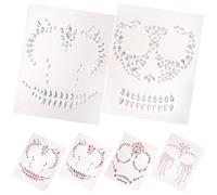 UKCOCO 6 Sheets Halloween Rhinestone Face Jewels Temporary Tattoos for Adults, Resin and Paper Material, No Glue Needed, for Halloween Face Make and Party Decoration