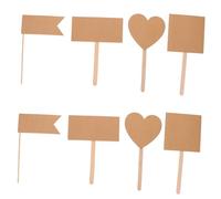 UKCOCO 60pcs Kraft Paper Cake Picks Blank Food Labels for Birthday Cake Decorations Cupcake Toppers Cheese Markers for Weddings and Celebrations