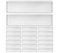 UKCOCO 60pcs Self Adhesive PVC Label Holders for Office and Shelf Use, 3x1.26in Index Card Pockets for Files, Bookshelf, Mailbox, and Storage Bins