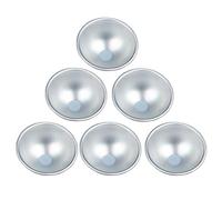 UKCOCO 6pcs Aluminium Alloy Nonstick Pudding Baking Mold with Superb Heat Conductivity for DIY Pudding Cake Silver Semicircle Tartlet Mold for Home Kitchen Bakeware