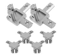 UKCOCO 6pcs Aluminum 3-Way End Corner Bracket Connector with 3D Right Angle Design, Rust-Resistant Aluminum Extrusion Profile Support for Complex Structures and Frameworks