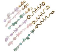 UKCOCO 6pcs Braiding Hair Accessories with Jade Stone Beads and Alloy Material Reusable Dreadlock Hair Spirals that Stay Well When Wrapped around Braids for Daughters and Moms
