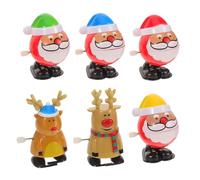 UKCOCO 6pcs Christmas Wind-up Toys Santa and Reindeer Wind up Toy Creative Clockwork Wind for Holiday Party Favors Boy Girl's Christmas Themed