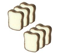UKCOCO 6pcs Dish Cleaner Sponge with Toast Design, Effective Cleaning and Quick-dry Kitchen Scrubbing Sponges for Washing up Dishes and Household Use