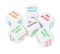 UKCOCO 6pcs English Six-sided Acrylic Dice for Drinking Games Party Dice for Adults Bachelorette Party Favor for Bar Ktv Home Gatherings Decor
