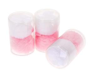 UKCOCO 6pcs Fluffy Makeup Powder Applicators for Face Cosmetics, Soft Small round Blush Pads in Cylinder Container, Household Cosmetic Tools for Powder and Blush Application
