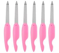 UKCOCO 6pcs Folding Nail Files Portable Stainless Steel and Abs Mini Nail Polishing Strips with Delicate Texture Design, Easy to Operate for Manicure at Home or Travel