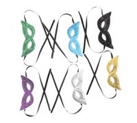 UKCOCO 6Pcs Gras Headband Masks with Sequins Rhinestones Half Face Masquerade Party Accessories for Festive Events for Carnival Celebrations and Group Gatherings