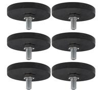 UKCOCO 6pcs M6 Rubber Coated round Magnetic Mount Holder with Threaded Studs Strong Magnetic Base for Car Roof Light Fixing Mounting Plate for Vehicle Accessories