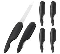 UKCOCO 6pcs Mini Folding Nail Files Set, Double-Sided Grit Pedicure Tools with Curved Metal Surface, Black Compact Nail Art Supplies for Hand and Foot Care