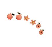 UKCOCO 6pcs Peach Blossom Earrings Set for Cute Fruit Ear Studs for Everyday Special Occasions for Valentines Day Birthdays and More