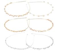 UKCOCO 6pcs Pearl Rhinestone Headbands for Bride Elegant Hair Hoops Portable Headdress Set for Weddings Parties and Daily Wear Fashionable Accessories for Women