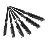 UKCOCO 6pcs Professional Three Row Teasing Brushes for Hairdressing, Grooming Combs Suitable for Most Kinds of Hair, Made of Sturdy Abs and Pp, for Travel and Everyday Use