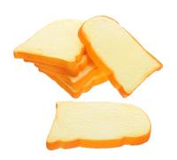 UKCOCO 6pcs Realistic Fake Toast Slices Play Food Set, Artificial Bread Prop for Kitchen , Bakery Decoration and Party Display Accessories
