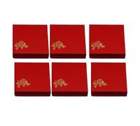 UKCOCO 6pcs Red Paper Jewelry Box for Bracelets, Scratch Resistant