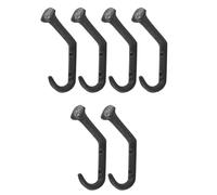 UKCOCO 6pcs Rustic Cast Iron Coat Hooks with Heavy Duty Strength and Distressed Finish, Curved Nail Design for Wall Mounting in Entryway or Stair Corners, for Hanging Towels and Bags