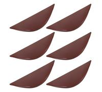UKCOCO 6pcs Self-Adhesive Plastic Cabinet Pull Handles Brown Semi-Circle Edge Finger Tab Pulls for Wardrobe Drawer Window Closet Door No Drilling Required Push Kitchen Hardware