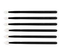 UKCOCO 6pcs Silicone Lip Makeup Brush and Eyeshadow Applicator Kit with Plastic Handle, Soft and Sturdy Makeup Tools for Precise Lip and Eye Shadow Application, Gift for Female Friends