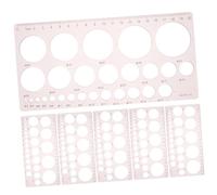 UKCOCO 6Pcs Students Drawing Stencils Pink Multi Functional Geometric Painting Templates with Various Shapes Plastic Rulers for School Office Art Design