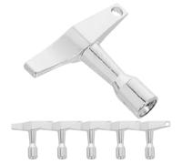 UKCOCO 6pcs T-shaped Drum Key Set for Drums and Snare with Portable Aluminum Alloy Construction Quick Maintenance Tool for Repairs and Gigging by Percussionists and Musicians