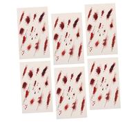 UKCOCO 6pcs Temporary Scar Stickers for Halloween Realistic Fake Wounds Body Decals for Costume Makeup Vampire Party Decorations Theater Props Water Resistant Skin Friendly