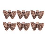 UKCOCO 6pcs Zinc Alloy Butterfly Shape Drawer Pulls with Single-Hole Installation, Wear-Resistant and Safe Touch Vintage Handles for Cabinets, Wardrobe Revamps, and Bedroom Furniture