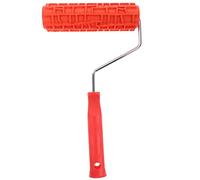UKCOCO 7 Inch Patterned Painting Roller Red Rubber Texture Roller Embossing Texture Without Burr for DIY Wood Decoration Wall Painting Tool