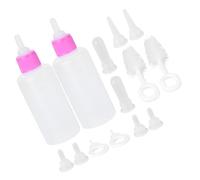 UKCOCO 7-Piece PET Nursing Bottle Set 60ml Kitten and Puppy Feeding Bottles Silicone Nipple for Newborn Pets and Small Animals Sturdy Plastic Feeder