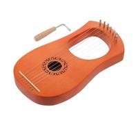 UKCOCO 7-string Wooden Lyre Harp for Beginners, Portable Small Harp Lyre Musical Instrument with English Sheet Music, Classic Folk String Instrument for Adult Music Learners