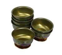 UKCOCO 7pcs Alloy Temple Water Offering Cups Vintage Buddhist Holy Water Bowls for Home and Temple Worship Lightweight Sacred Ritual Bowls