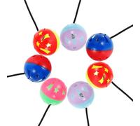 UKCOCO 7pcs Colorful Bell Ball with Suction Cup for Small Reptiles, Wear-resistant Bearded Dragon and Lizard, Compact Household Funny Reptile Fidget Balls for Terrarium Play Random Color