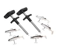 UKCOCO 7pcs Fishing Hook Removal Tool with Lifelike Artificial Baits and Barbless Metal Hooks Hand-protective Design for Safe Outdoor Fishing